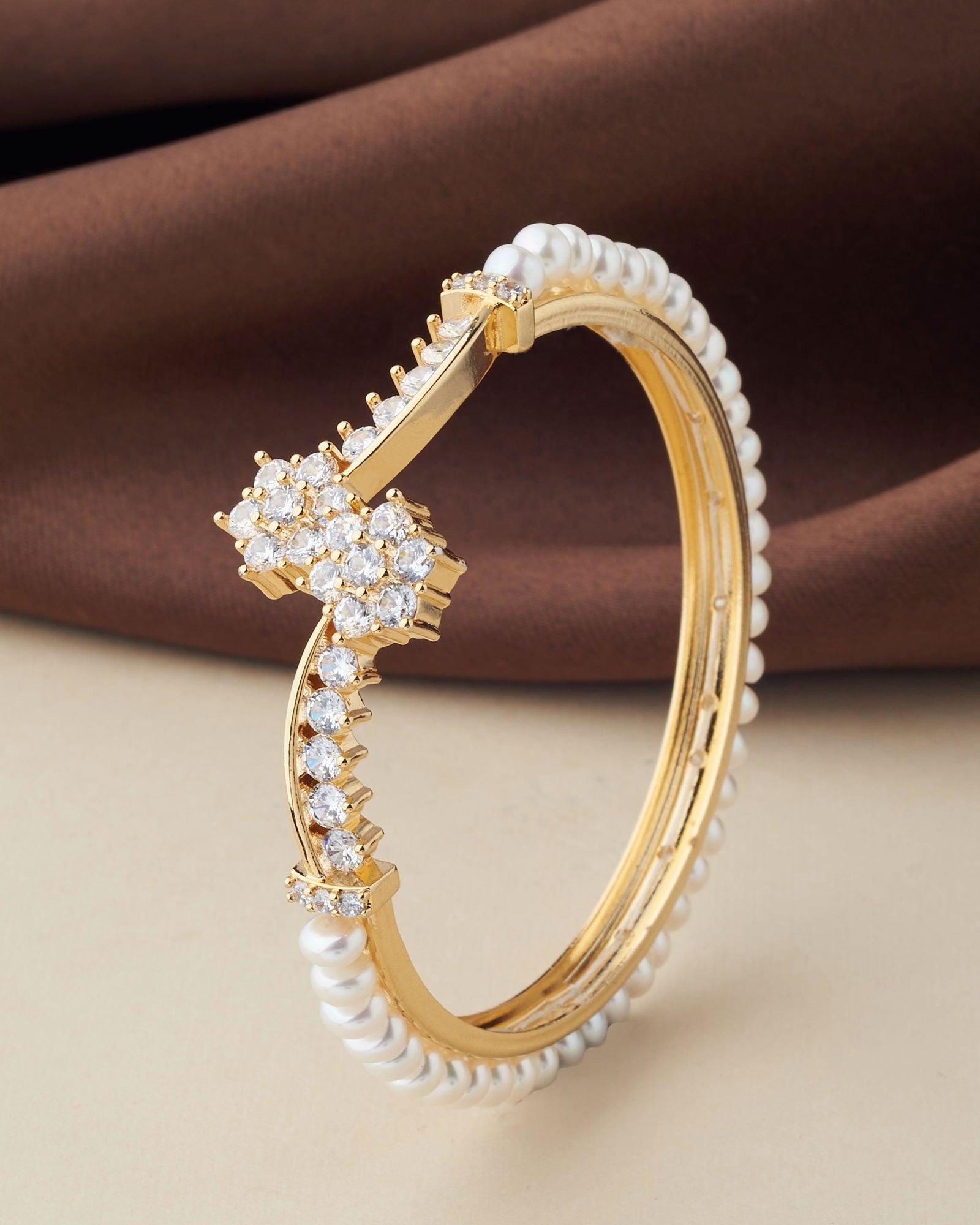 Florial Real Pearl Bangle - Chandrani Pearls