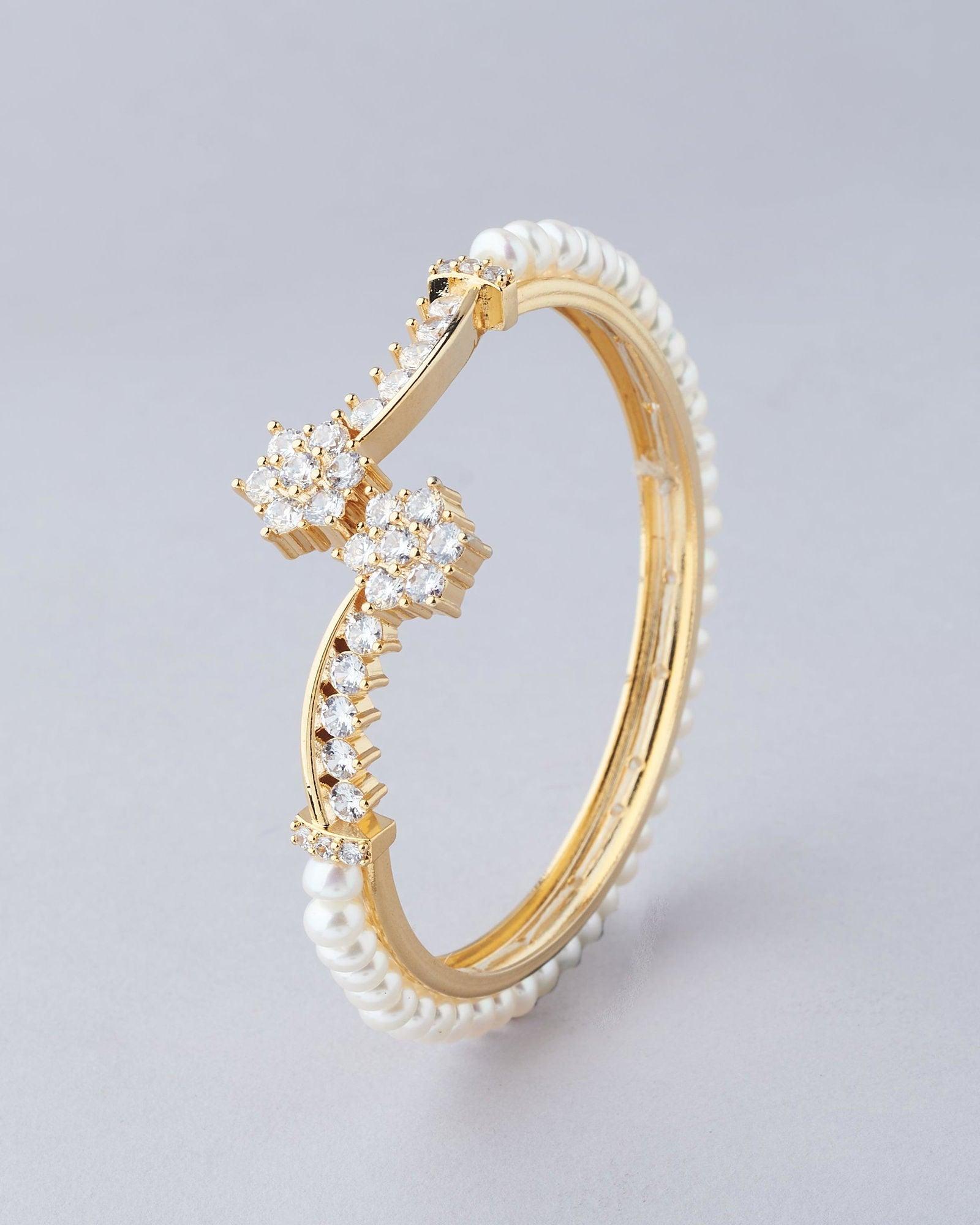 Florial Real Pearl Bangle - Chandrani Pearls