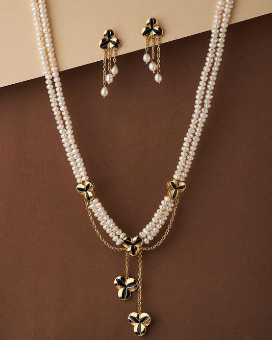 Florial Real Pearl Necklace Set - Chandrani Pearls