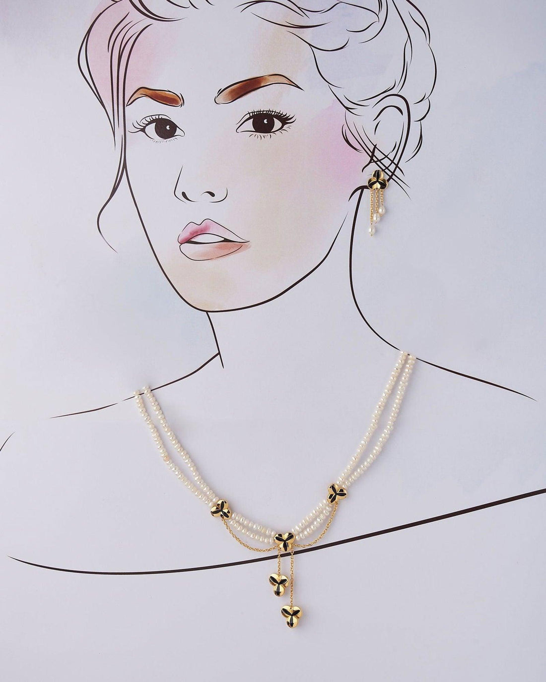 Florial Real Pearl Necklace Set - Chandrani Pearls