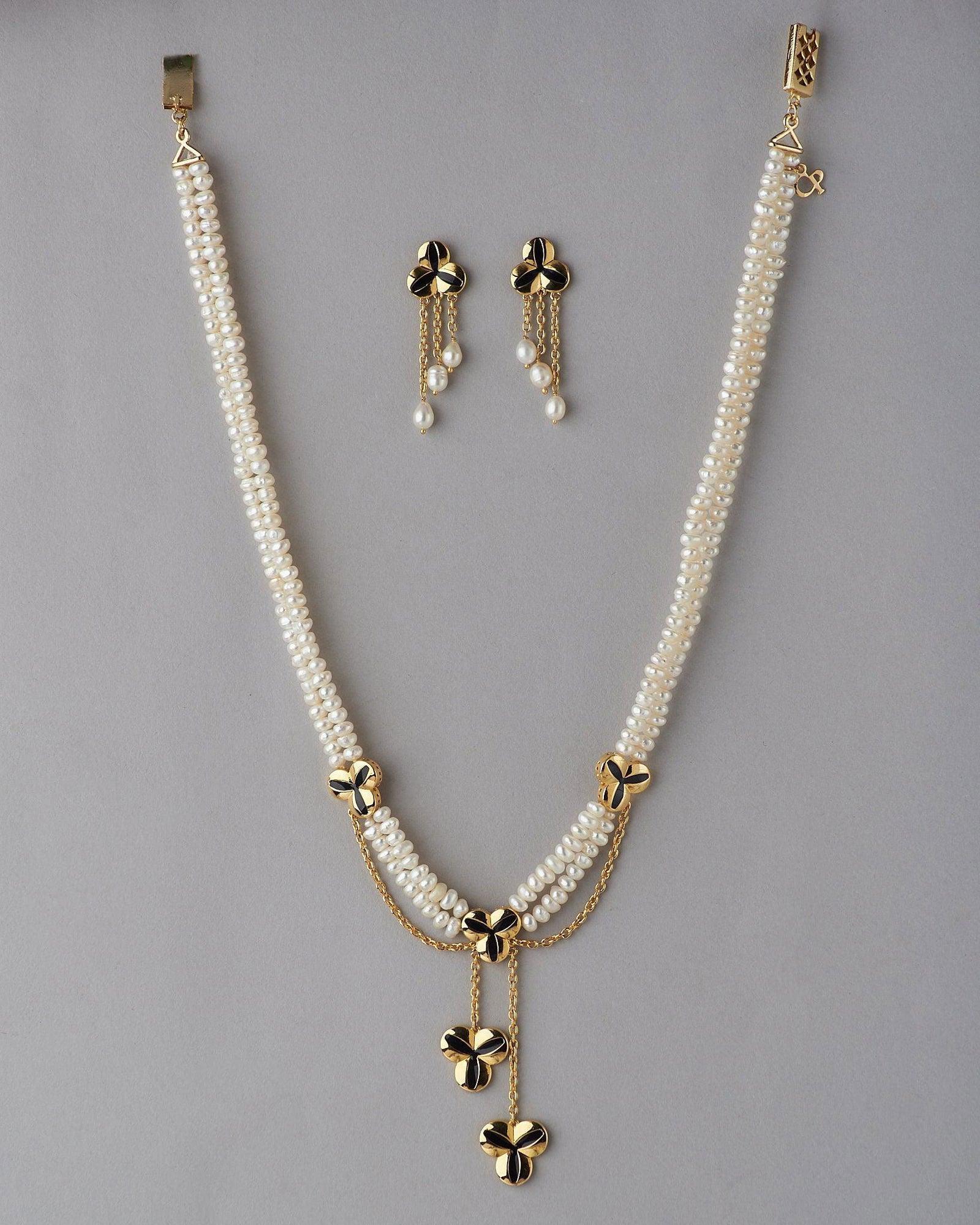 Florial Real Pearl Necklace Set - Chandrani Pearls