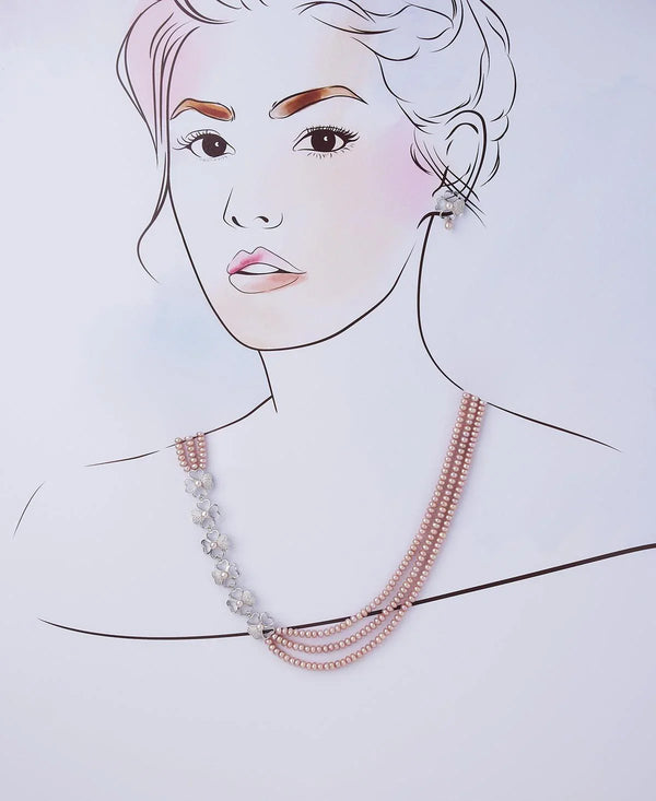 Florial Real Pearl Necklace Set - Chandrani Pearls