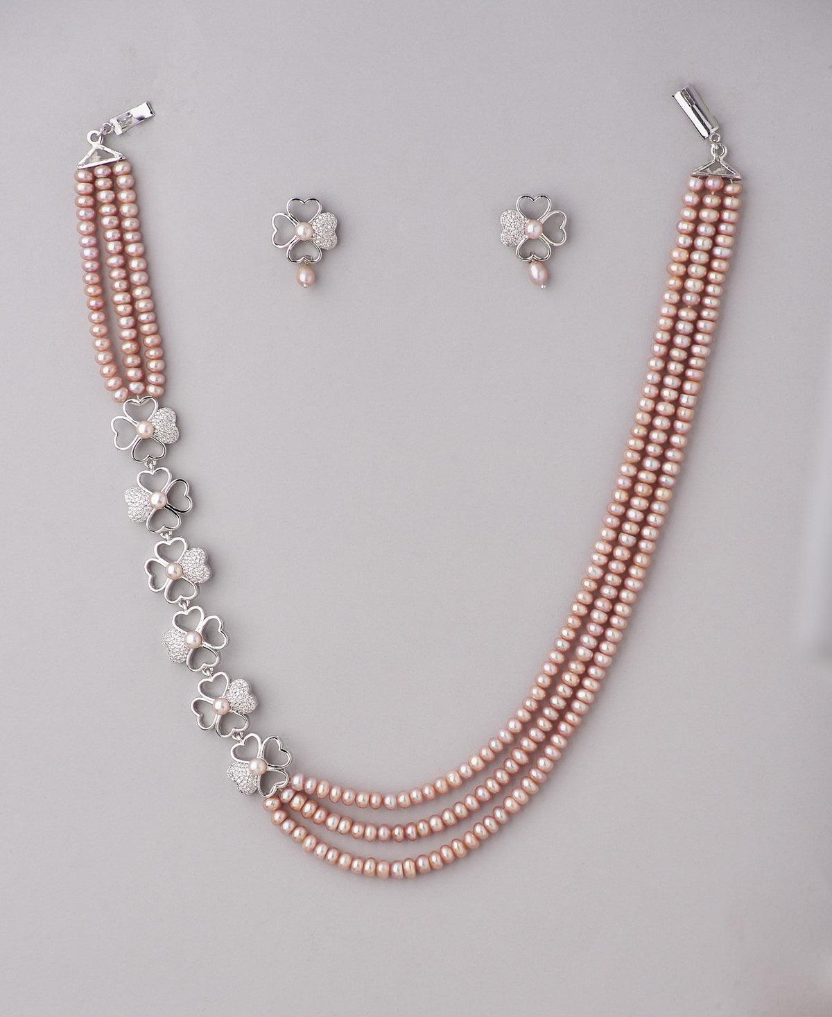 Florial Real Pearl Necklace Set - Chandrani Pearls