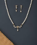 Florial Stone Studded Pearl Necklace Set - Chandrani Pearls