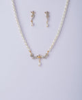 Florial Stone Studded Pearl Necklace Set - Chandrani Pearls
