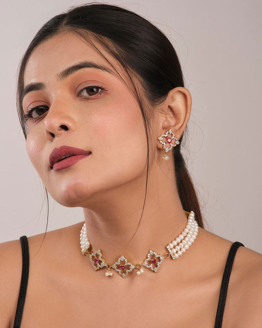 Flory Regal Pearl Choker Set - Chandrani Pearls