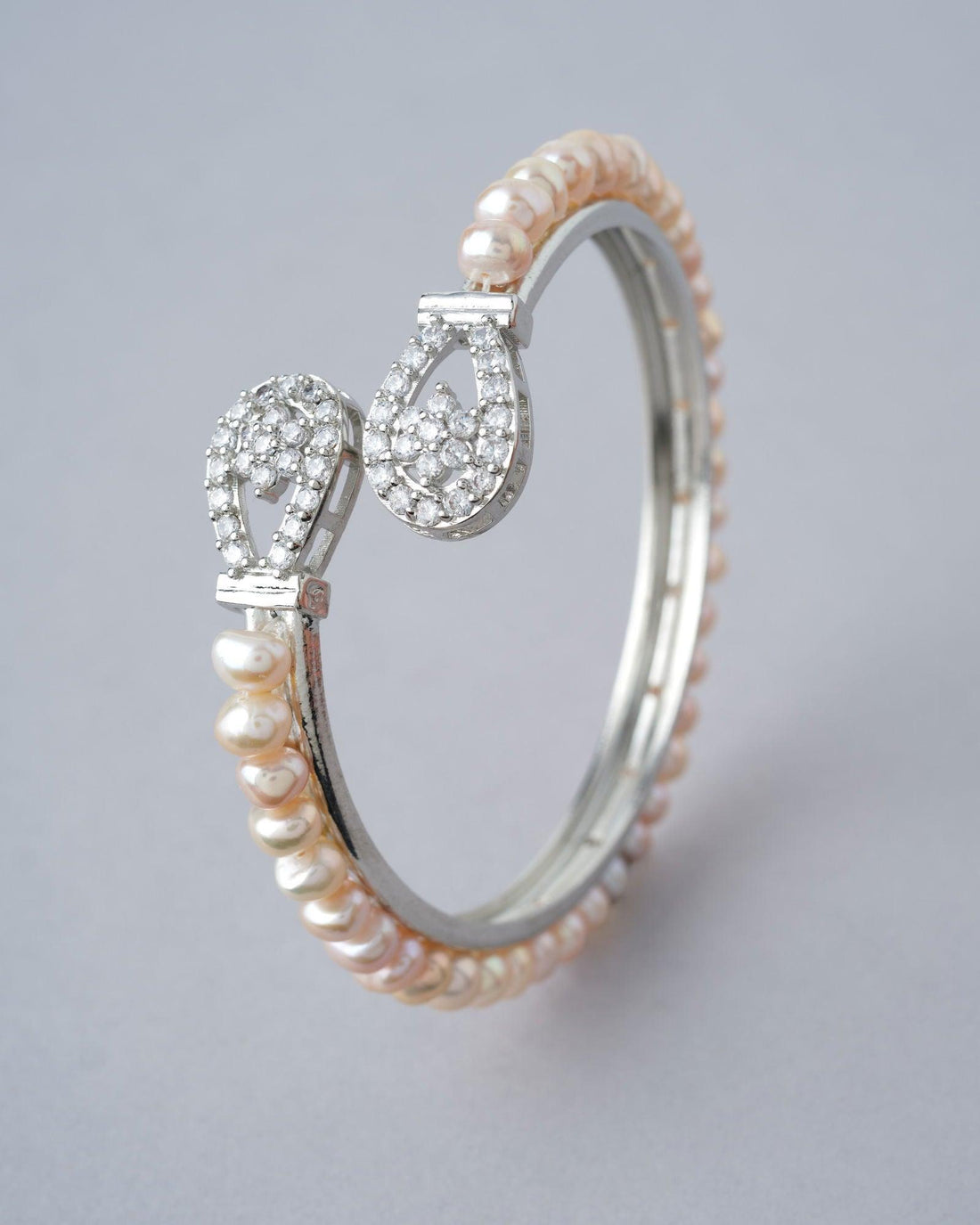 Flory White Pearl Bangle - Chandrani Pearls