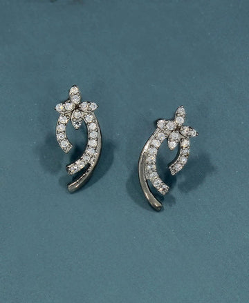 Flower Stone Studded Earring - Chandrani Pearls