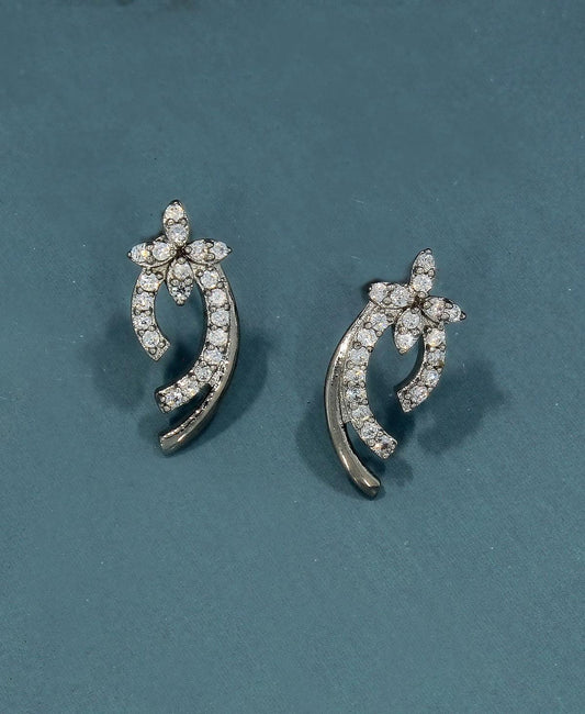 Flower Stone Studded Earring - Chandrani Pearls