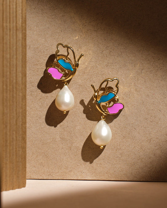 Fly High Butterfly Pearl Earring - Chandrani Pearls