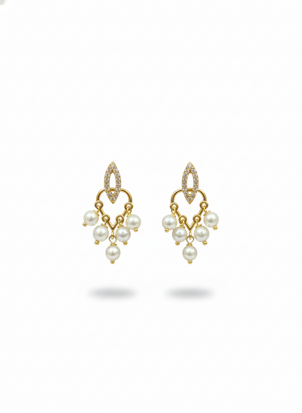 Gilded Grace Chandelier Pearl Drop Earrings