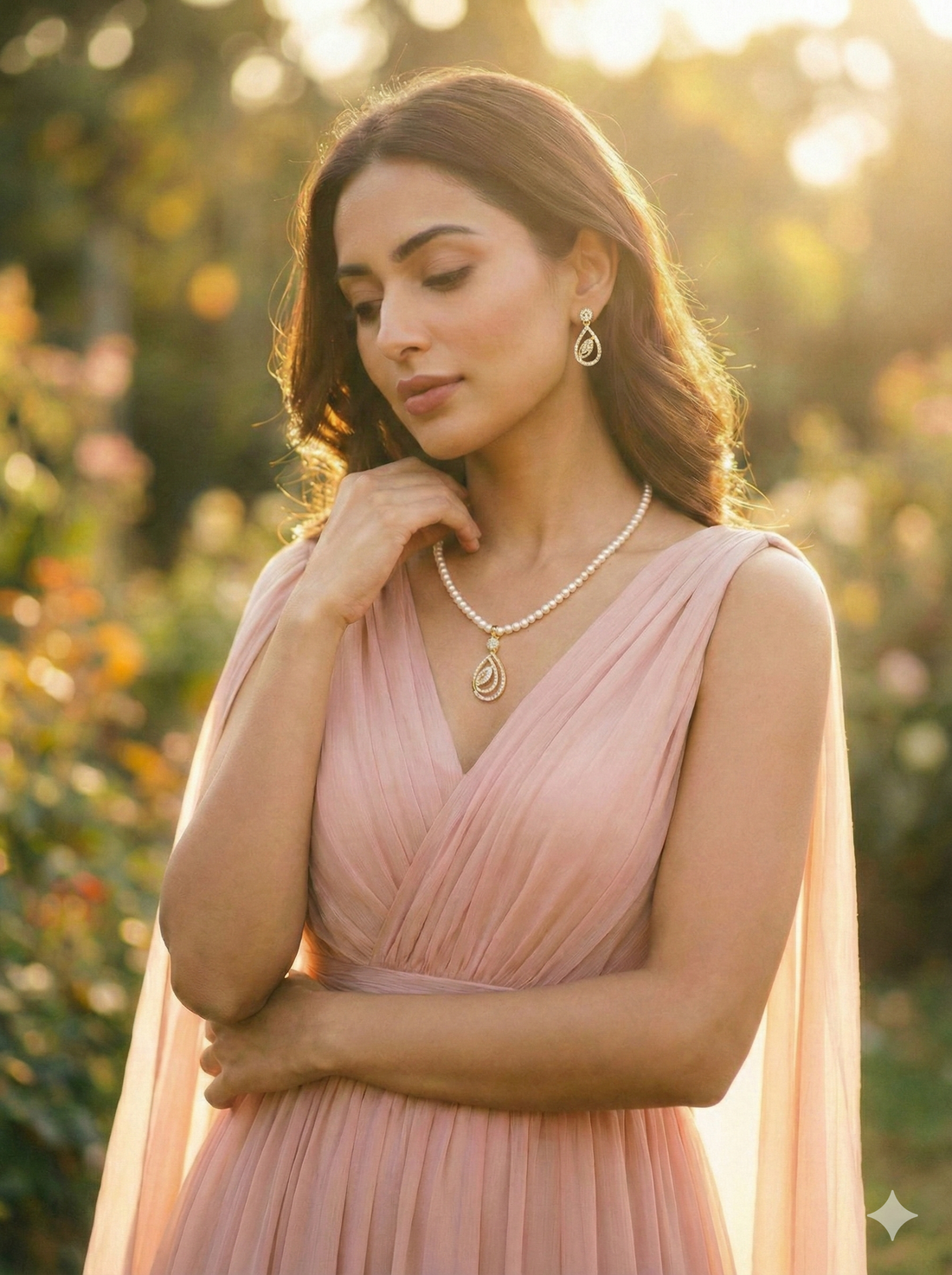 Elegant Pearl Strand Necklace Set