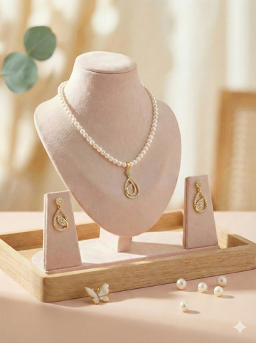 Elegant Pearl Strand Necklace Set