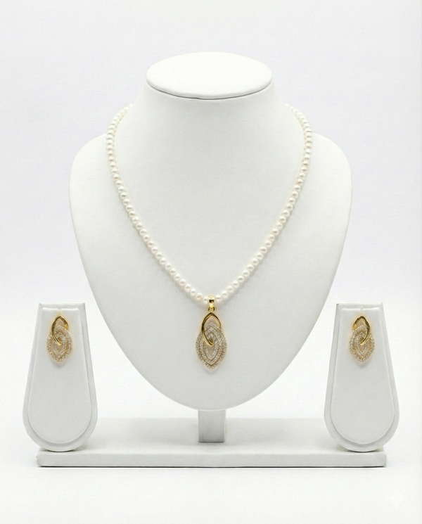 Classic Marquise Pearl Necklace Set