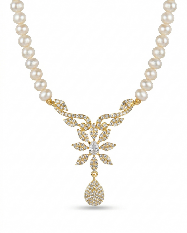 Divine Flora Pearl & Marquise Crystal  jewellery Set
