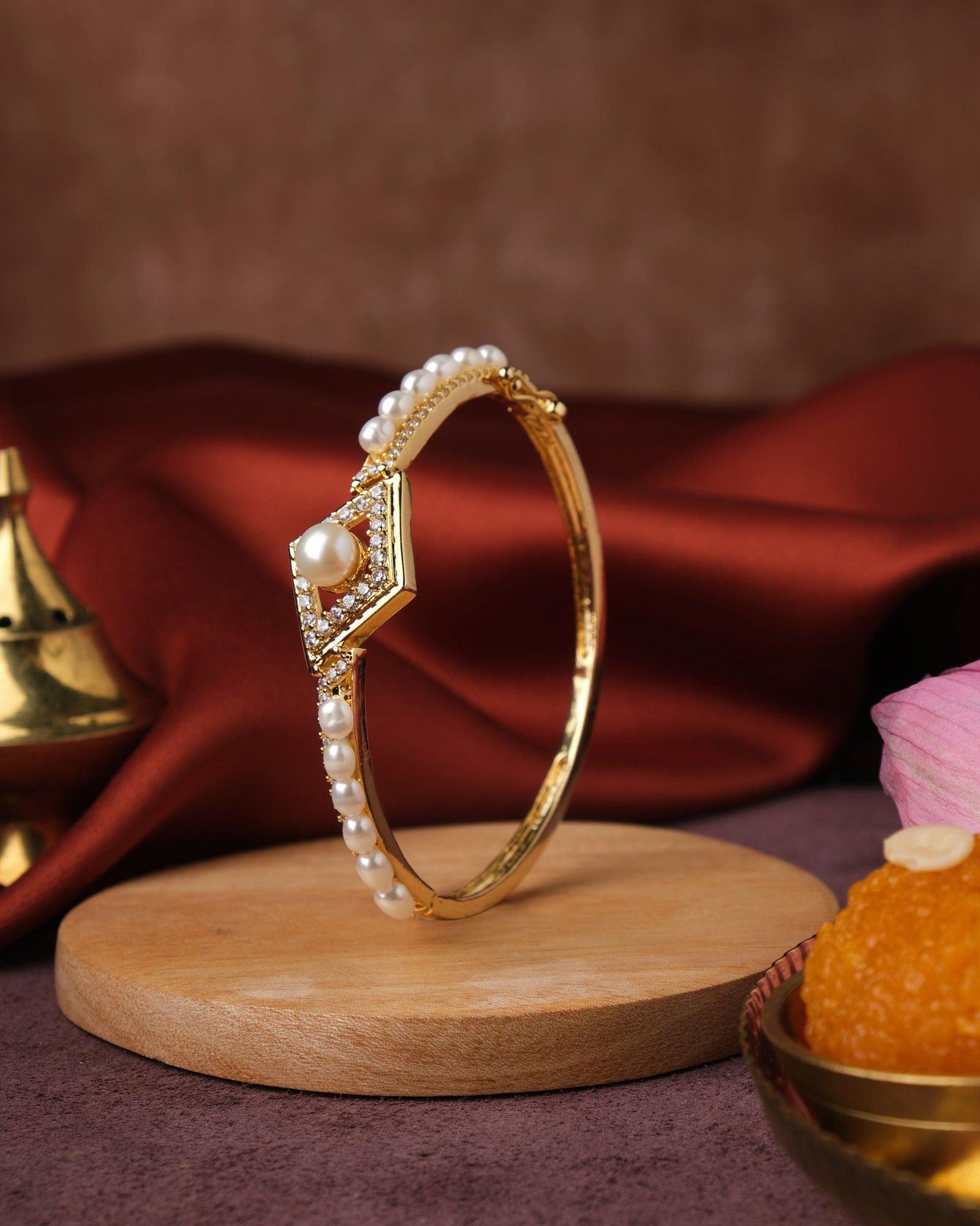 Georgia Trellis Pearl Bangle - Chandrani Pearls