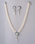 Gleaming Circlet CZ Pendant Pearl Necklace Set - Chandrani Pearls