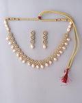 Glittering Petals CZ Pendant Pearl Necklace Set - Chandrani Pearls
