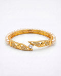 Golden pearl cuff bangle