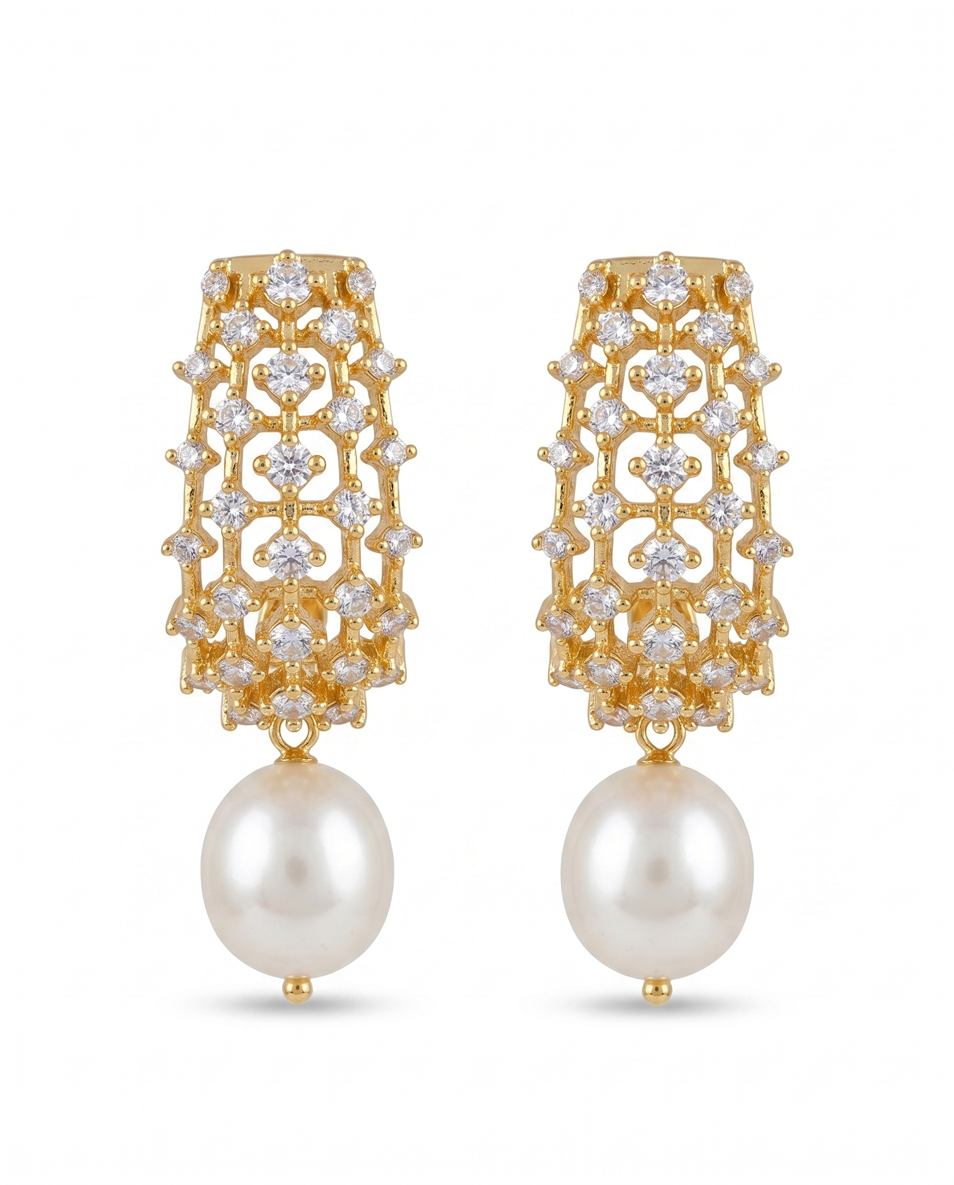 Golden Pearl drop earrings