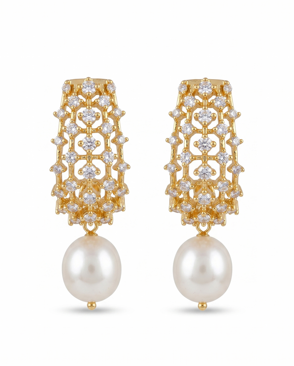Golden Pearl drop earrings
