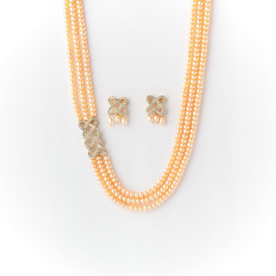 Gorgeous Pink Pearl Necklace Set - Chandrani Pearls