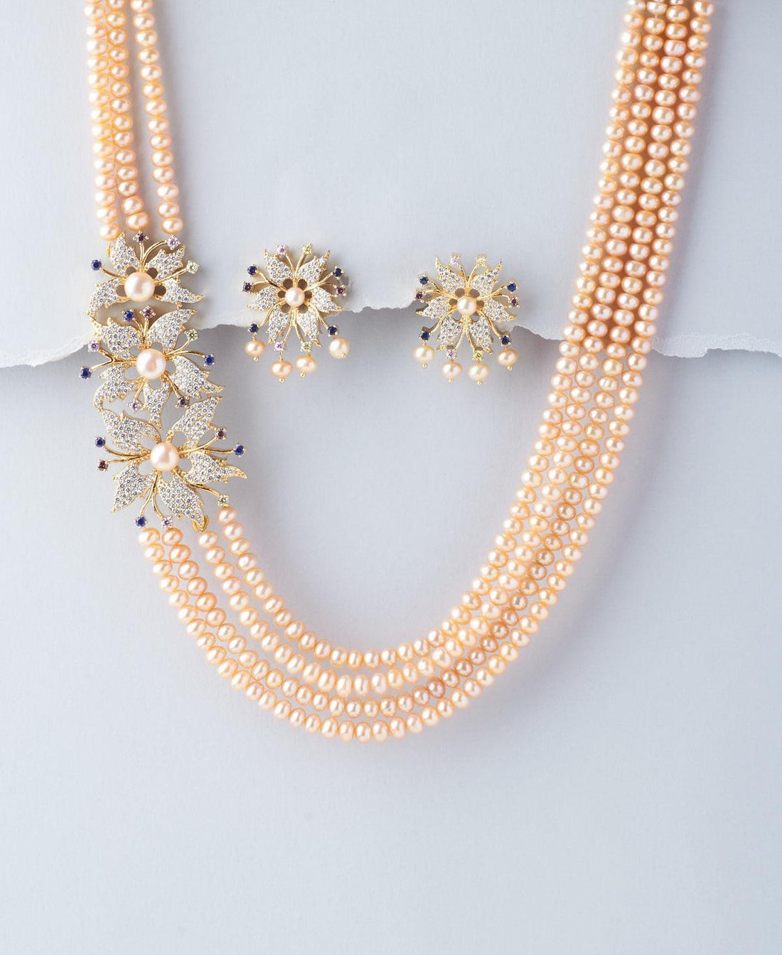Gorgeous Pink Pearl Necklace Set - Chandrani Pearls