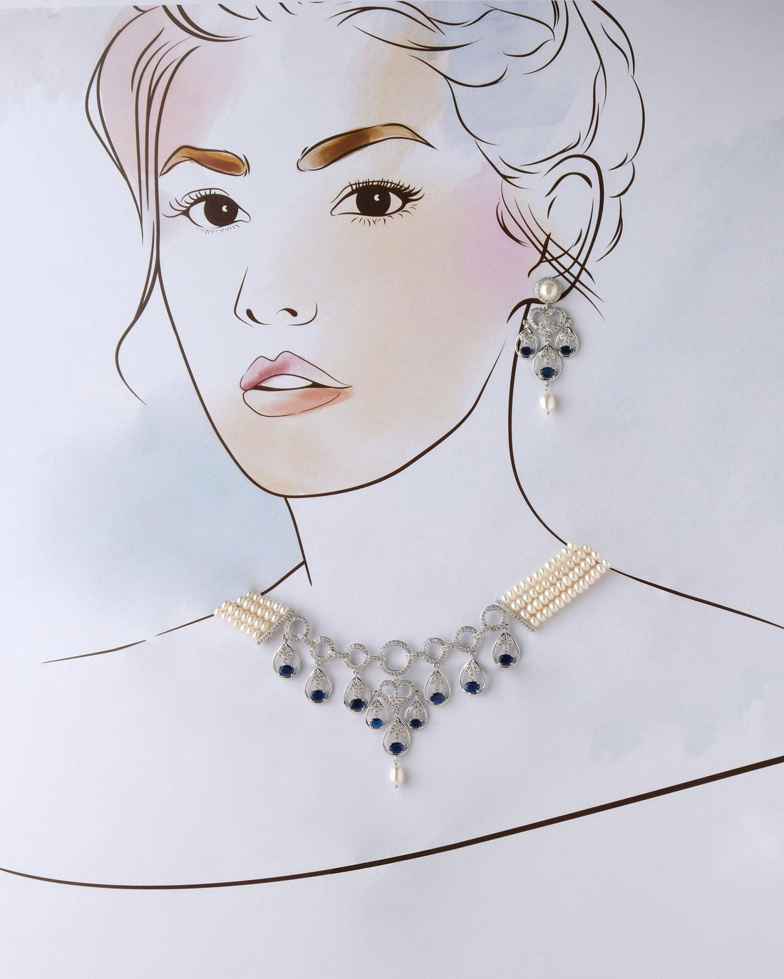 Gorgeous Real Pearl Choker Set - Chandrani Pearls