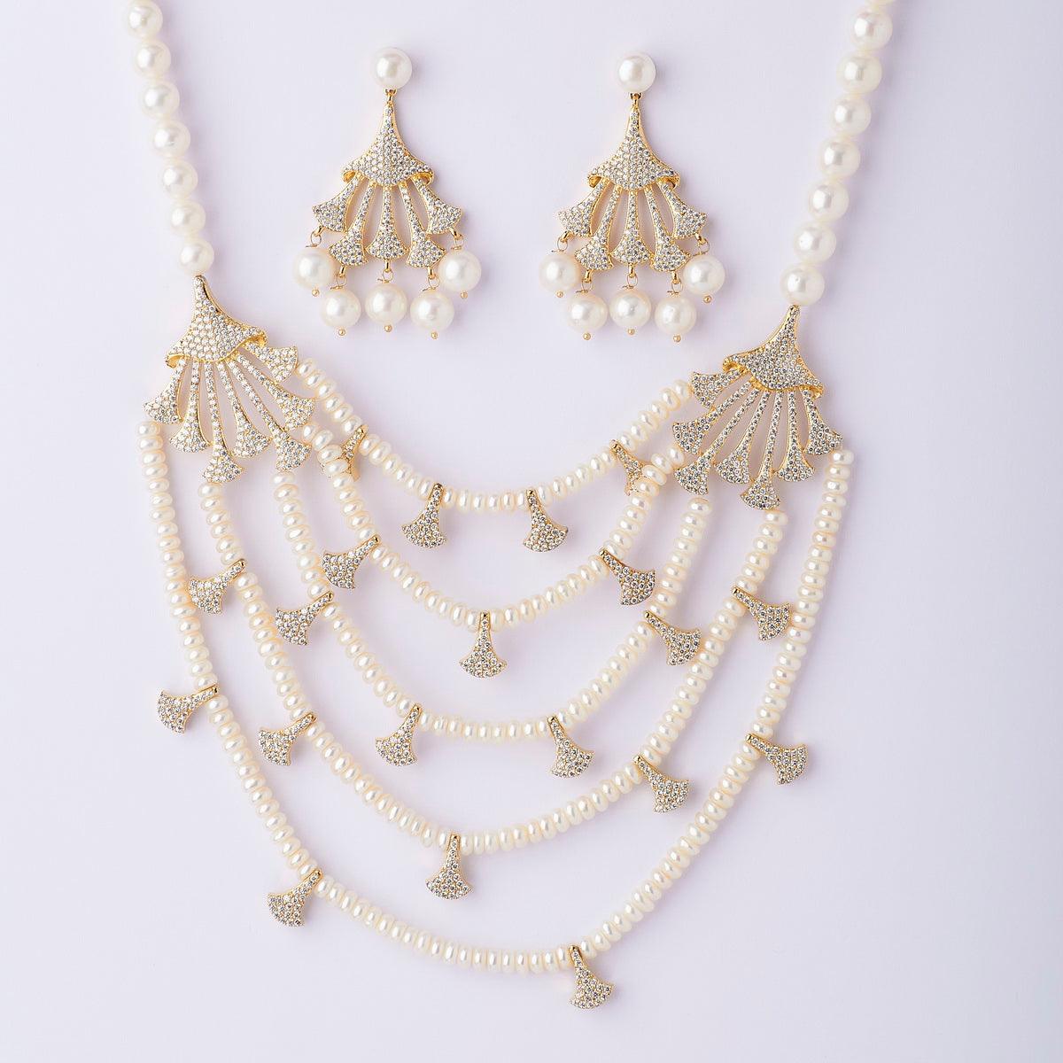 Gorgeous Real Pearl Necklace Set - Chandrani Pearls