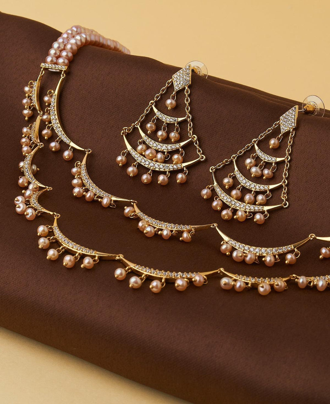 Gorgeous Real Pearl Necklace Set - Chandrani Pearls
