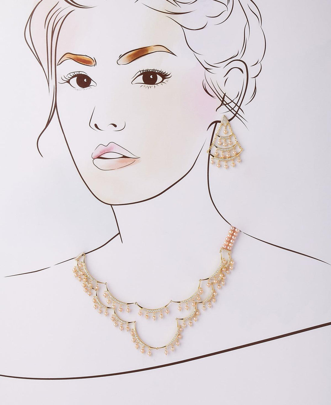 Gorgeous Real Pearl Necklace Set - Chandrani Pearls