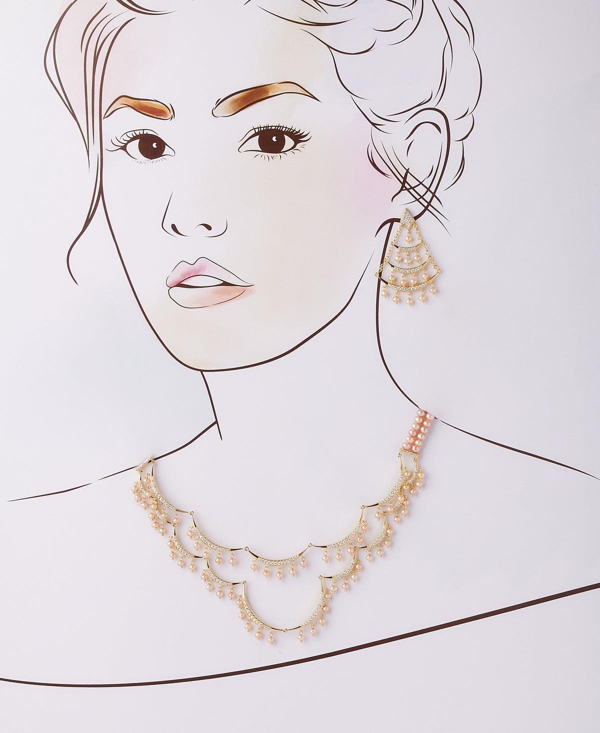 Gorgeous Real Pearl Necklace Set - Chandrani Pearls