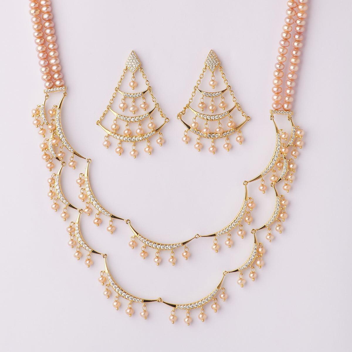 Gorgeous Real Pearl Necklace Set - Chandrani Pearls