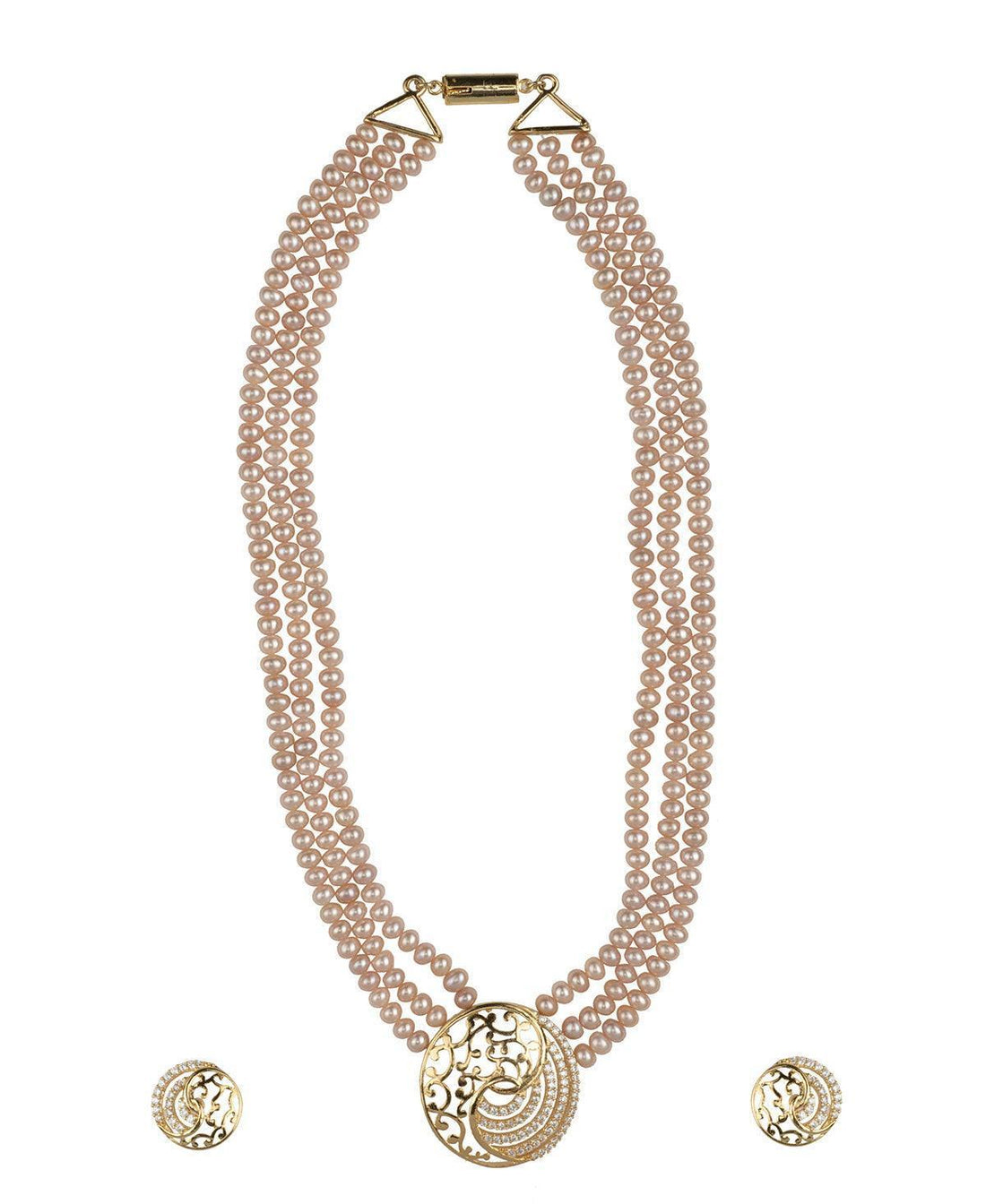 Gorgeous Real Pearl Necklace Set - Chandrani Pearls