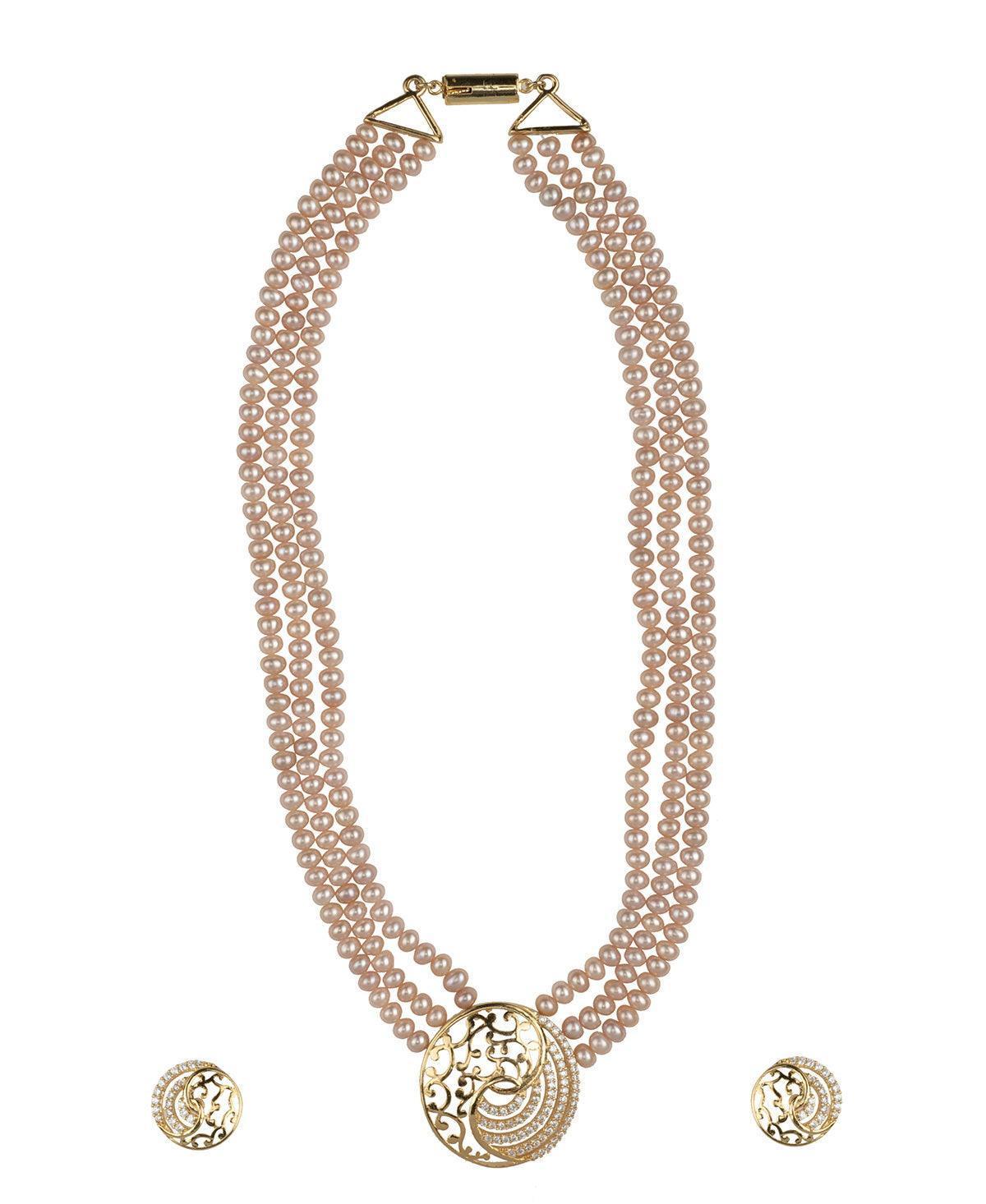 Gorgeous Real Pearl Necklace Set - Chandrani Pearls