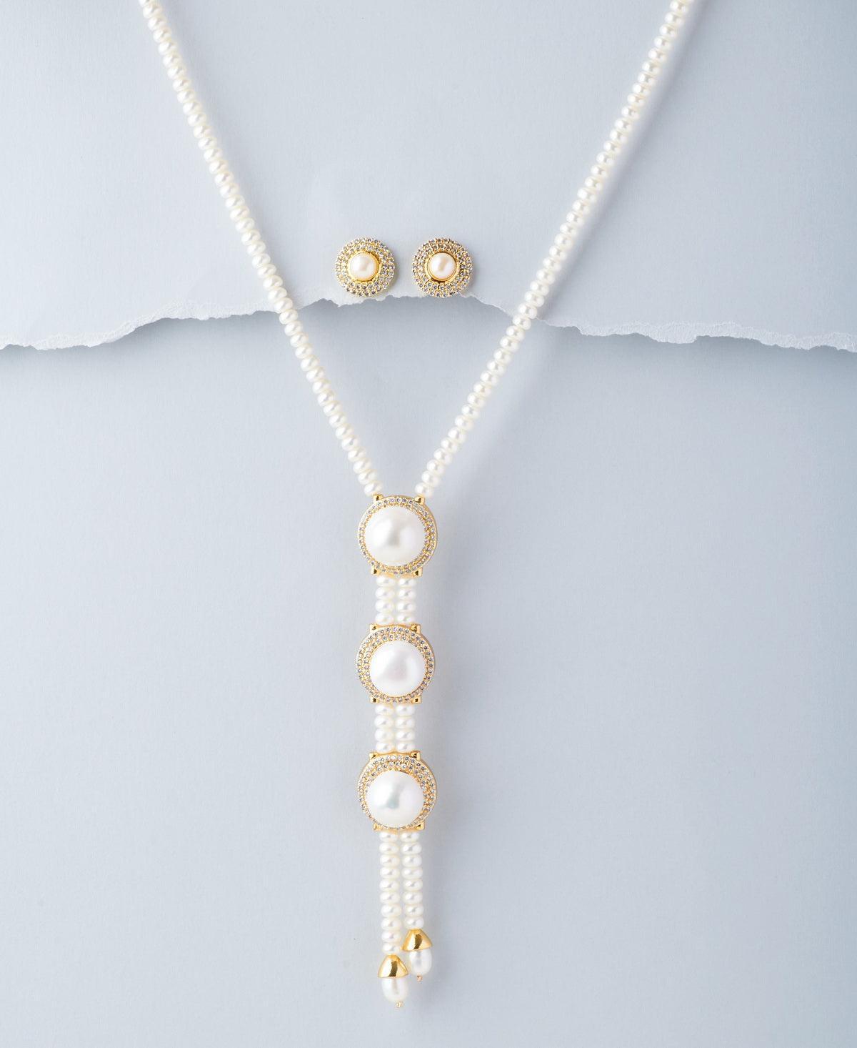 Gorgeous Real Pearl Necklace Set - Chandrani Pearls