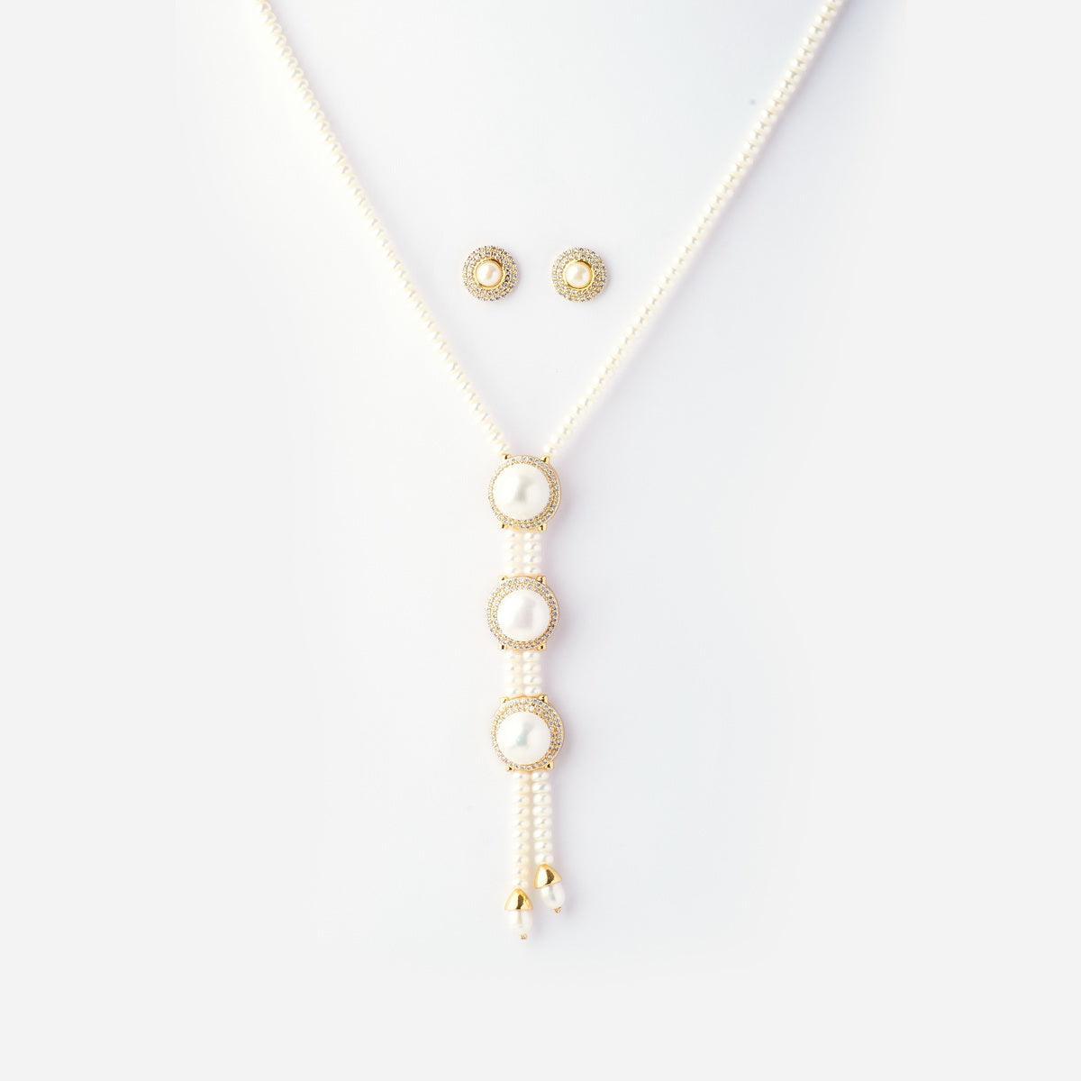 Gorgeous Real Pearl Necklace Set - Chandrani Pearls