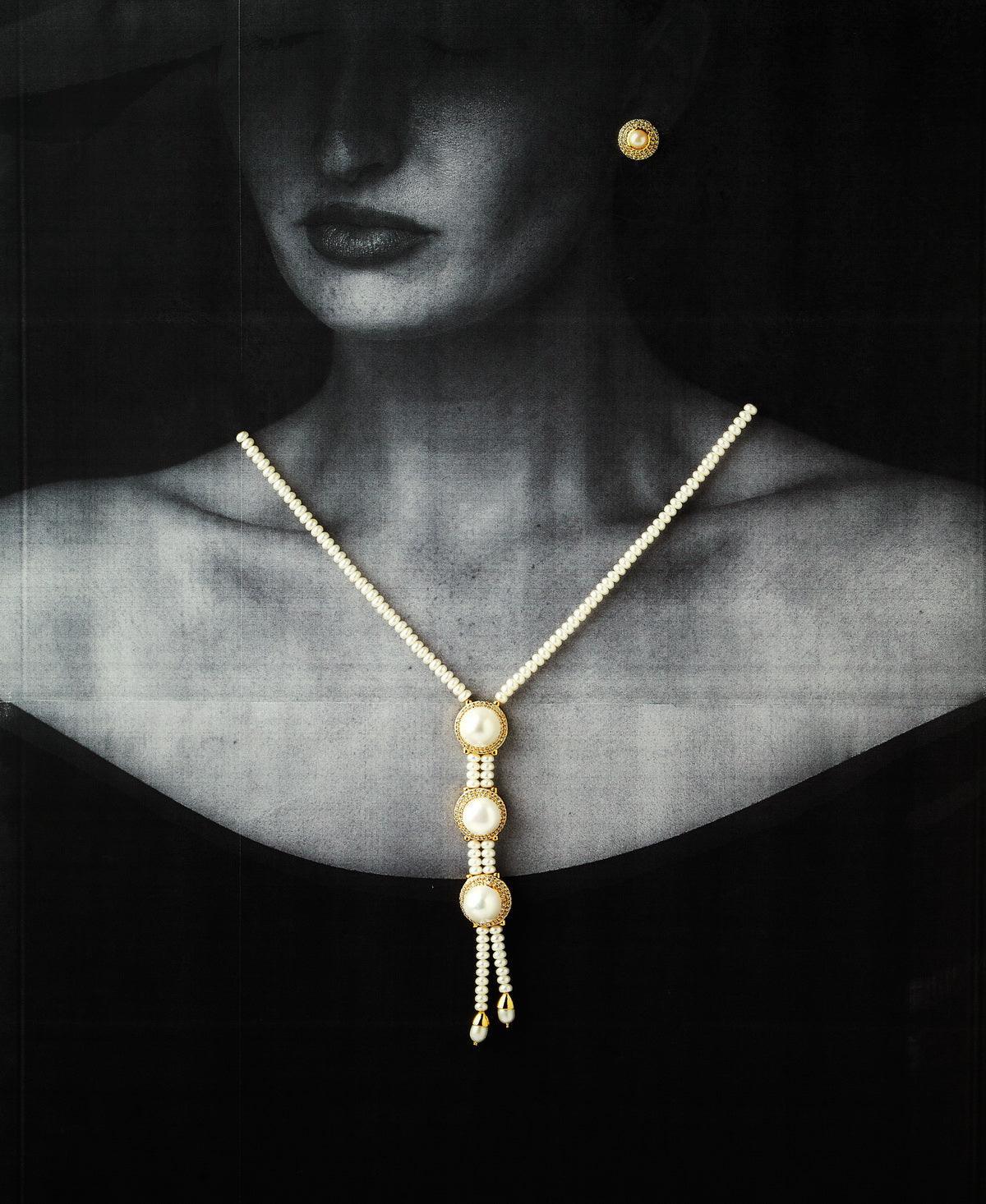 Gorgeous Real Pearl Necklace Set - Chandrani Pearls