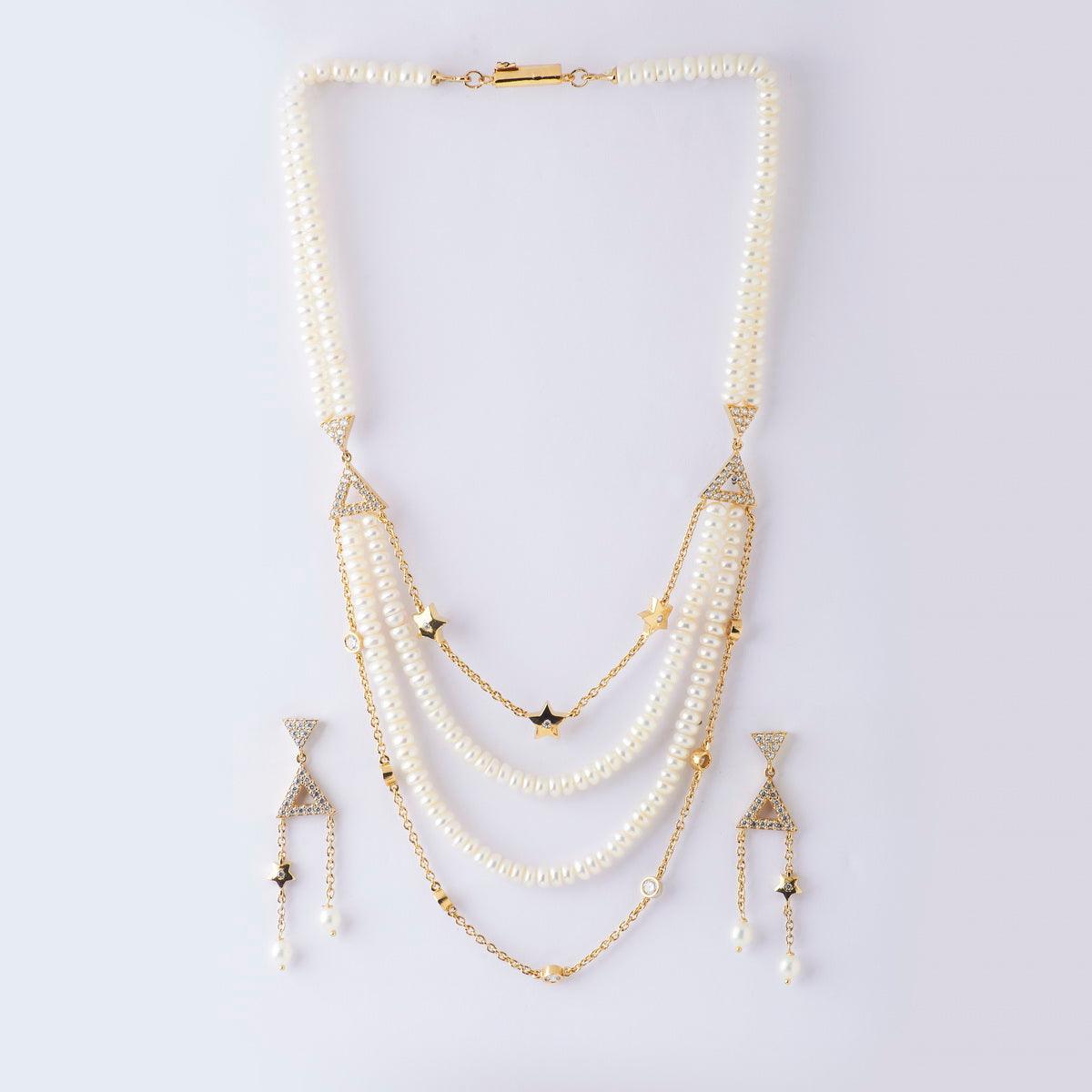 Gorgeous Real Pearl Necklace Set - Chandrani Pearls