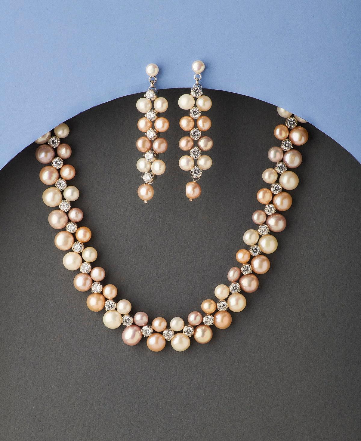 Gorgeous Real Pearl Necklace Set - Chandrani Pearls