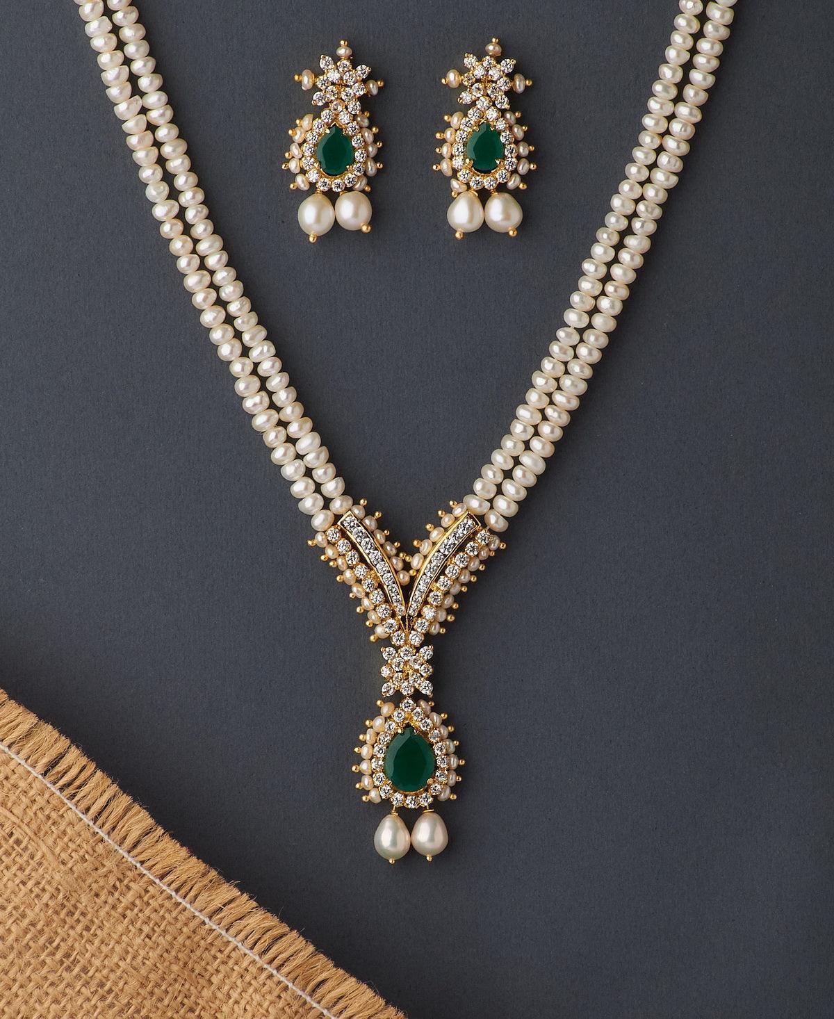 Gorgeous Real Pearl Necklace Set - Chandrani Pearls