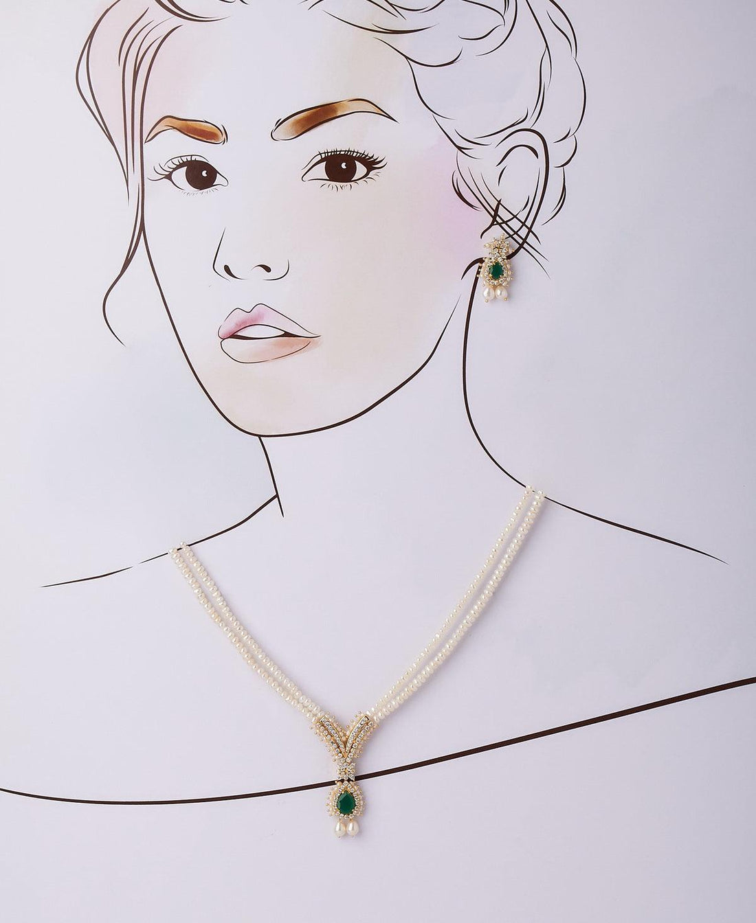 Gorgeous Real Pearl Necklace Set - Chandrani Pearls