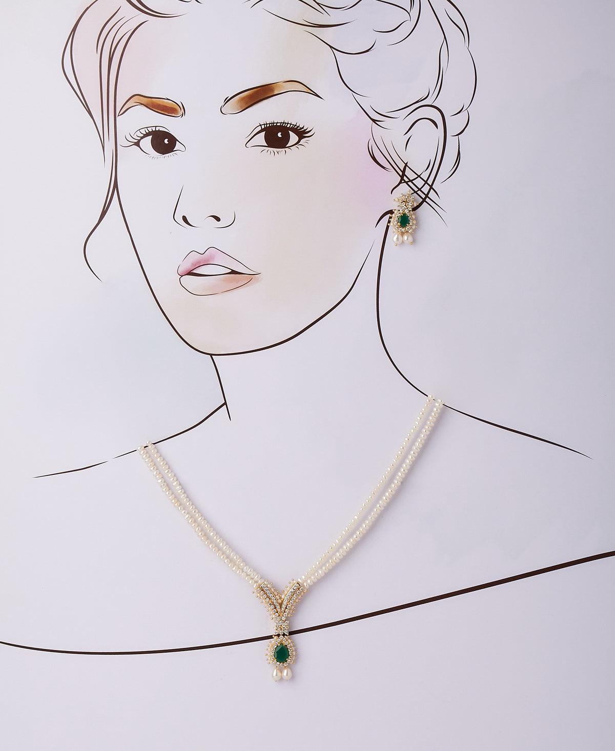 Gorgeous Real Pearl Necklace Set - Chandrani Pearls