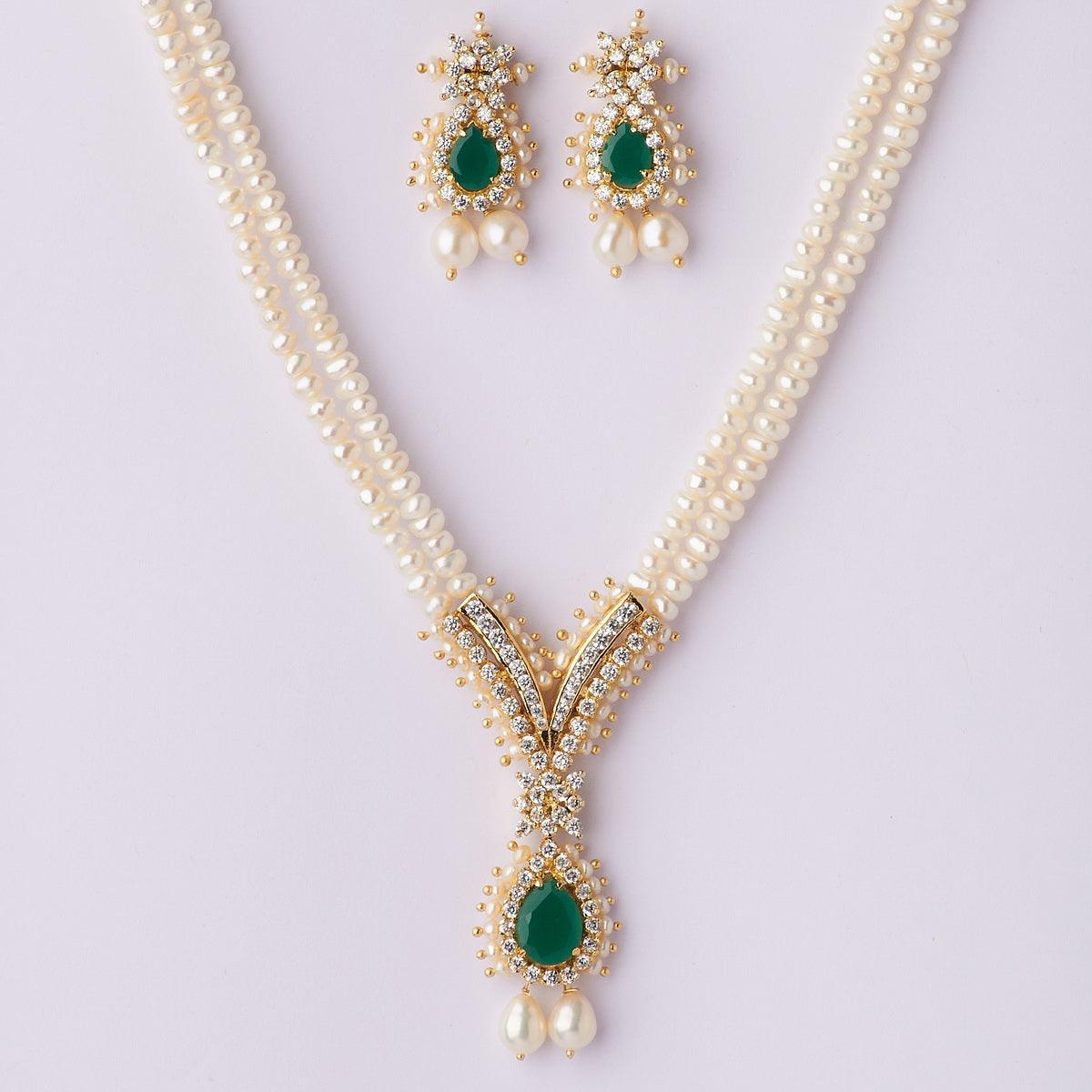 Gorgeous Real Pearl Necklace Set - Chandrani Pearls