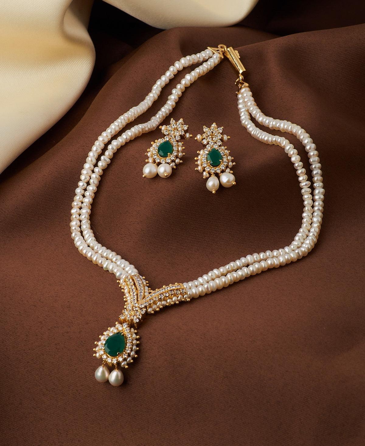 Gorgeous Real Pearl Necklace Set - Chandrani Pearls