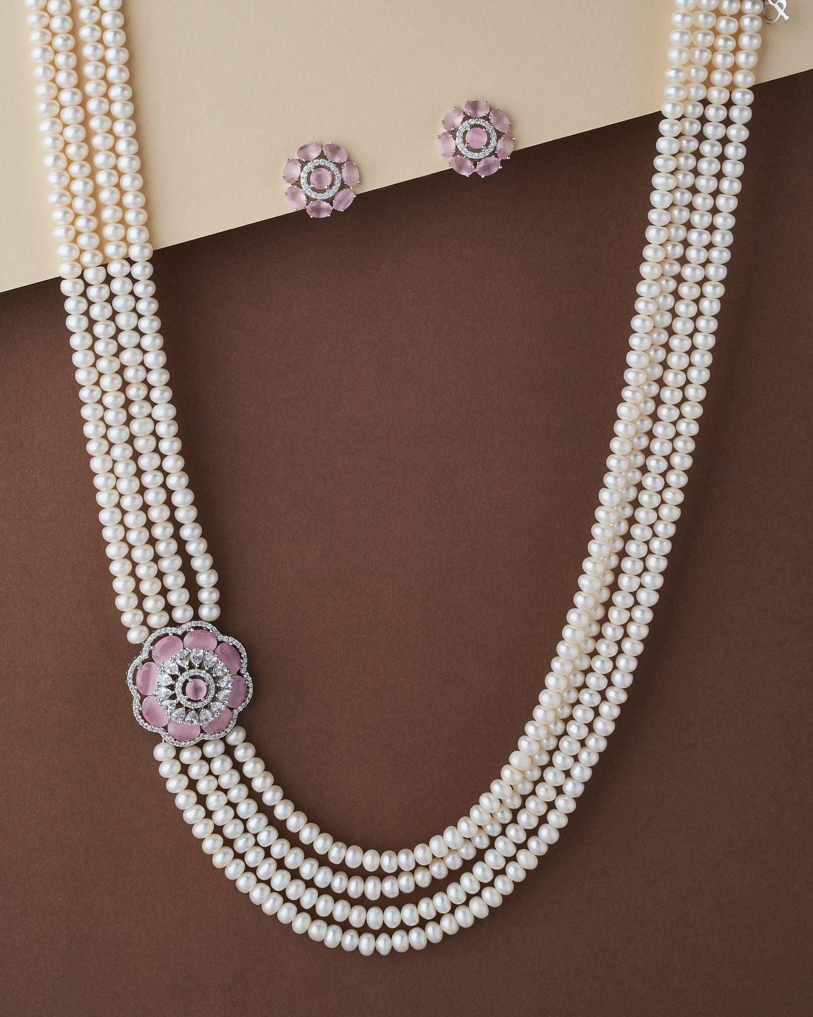 Gorgeous Real Pearl Necklace Set - Chandrani Pearls