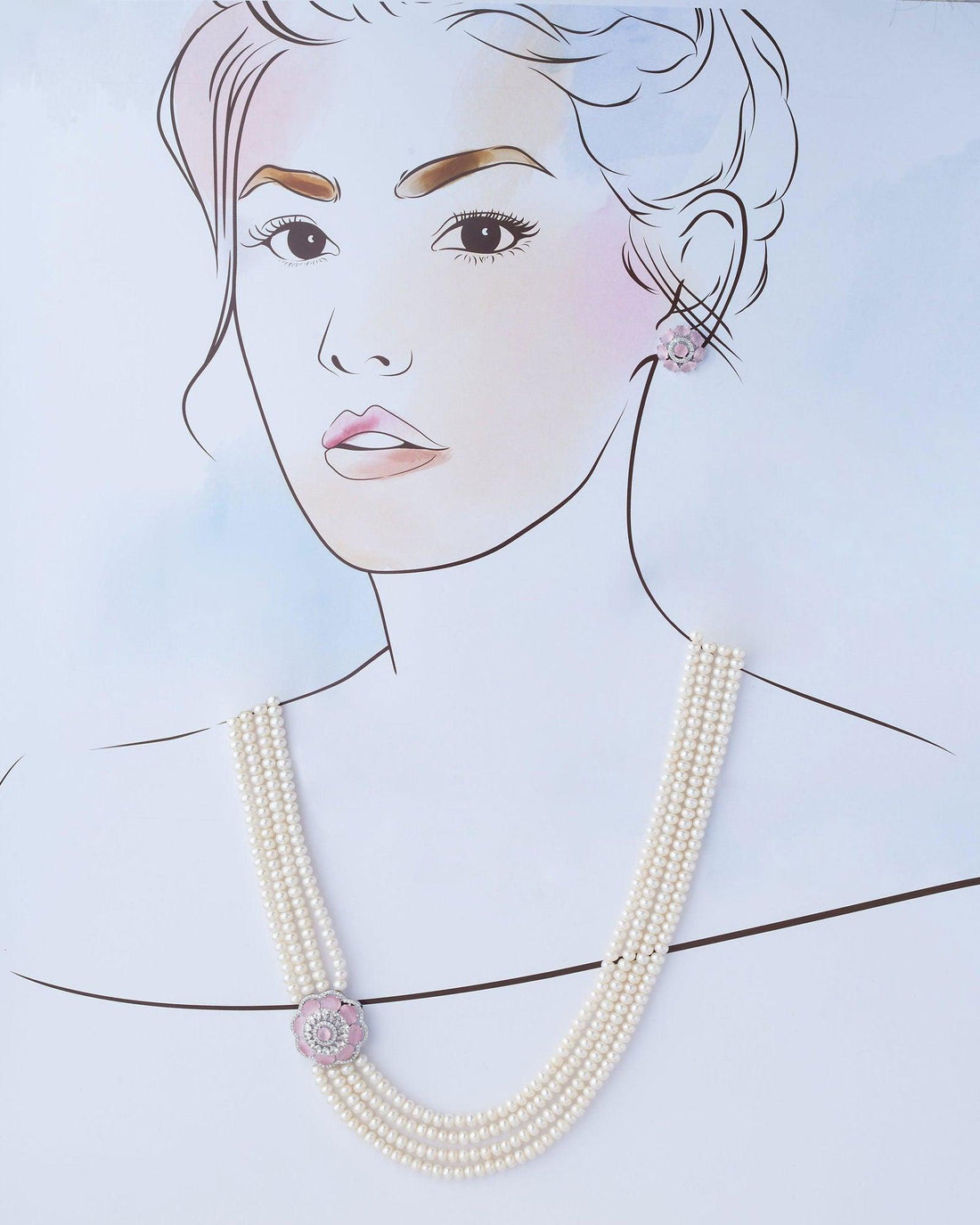 Gorgeous Real Pearl Necklace Set - Chandrani Pearls