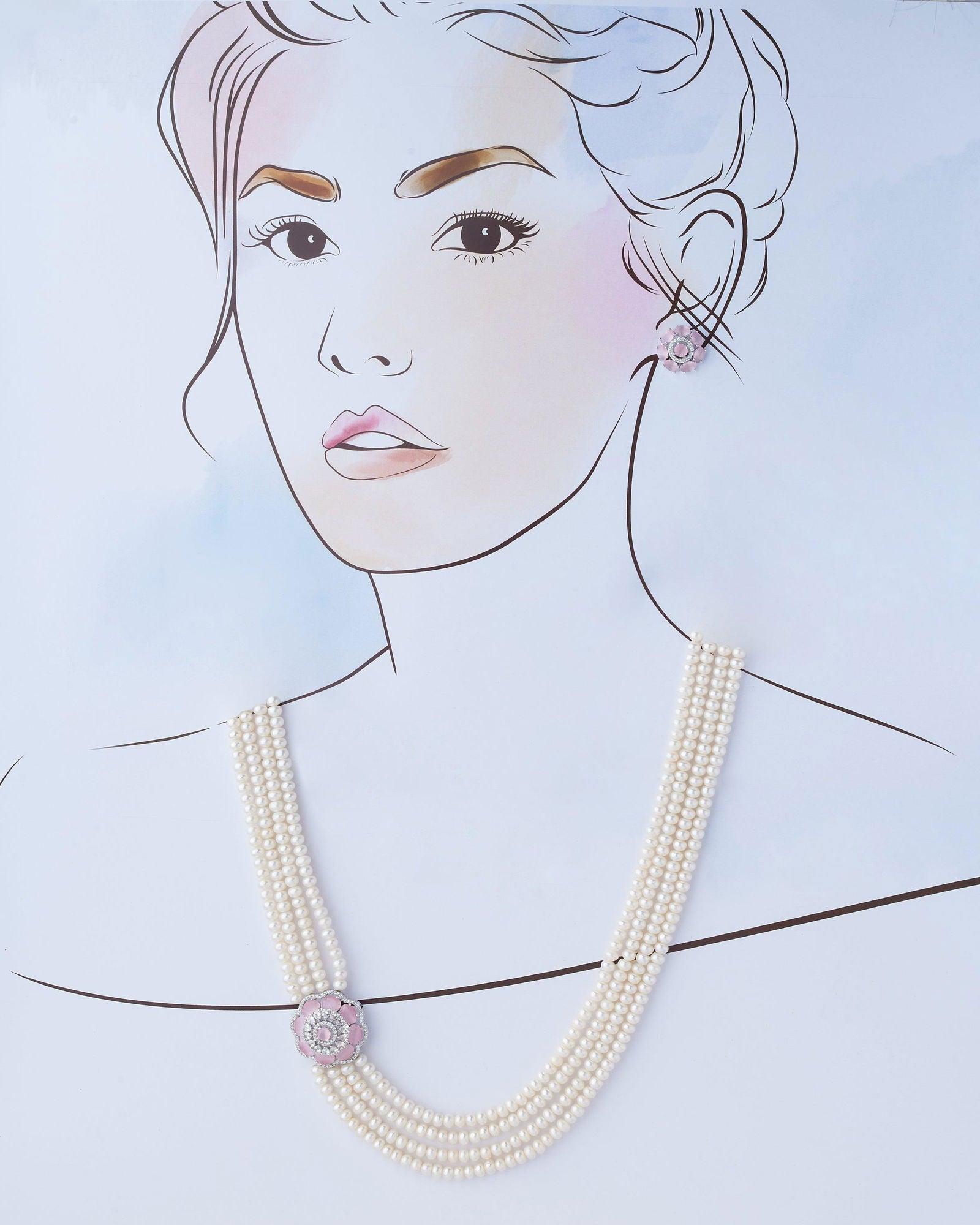 Gorgeous Real Pearl Necklace Set - Chandrani Pearls