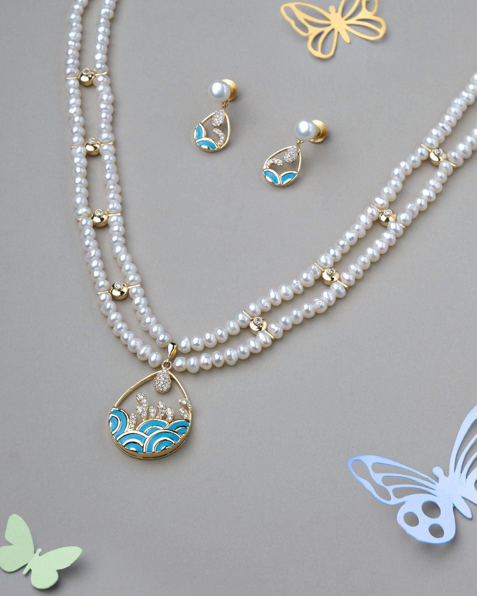 Gorgeous Real Pearl Necklace Set - Chandrani Pearls