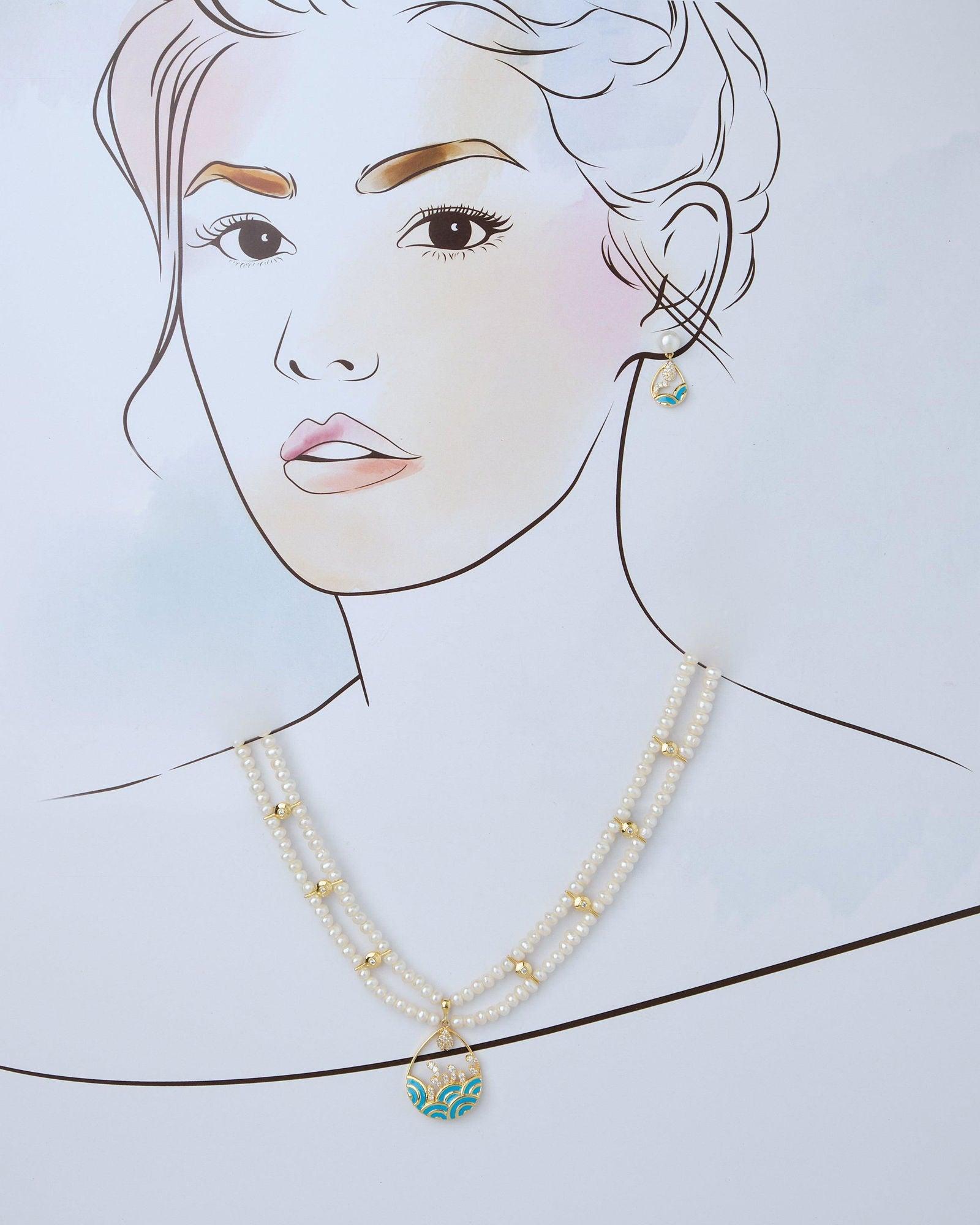 Gorgeous Real Pearl Necklace Set - Chandrani Pearls